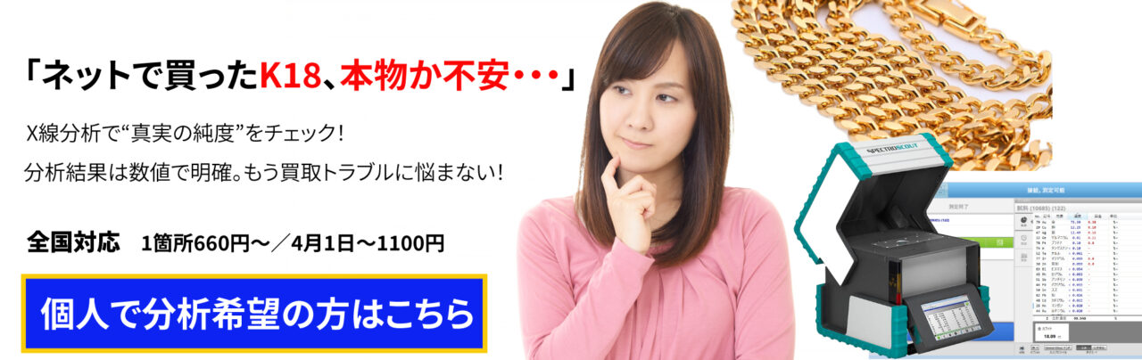 ネットで買ったK18,本物か不安・・・